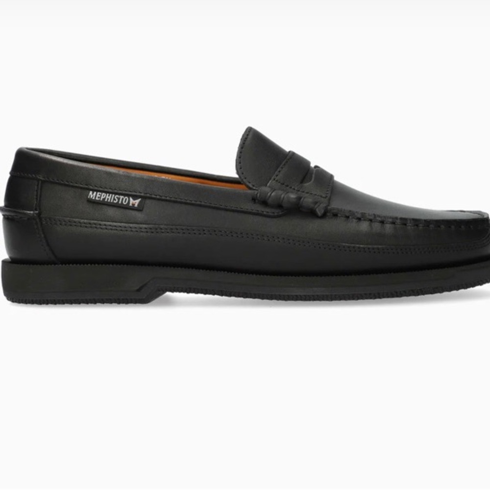 MEPHISTO CAP VERT Black Leather Loafers Shoes Men’s 9 1/2 - Picture 2 of 14